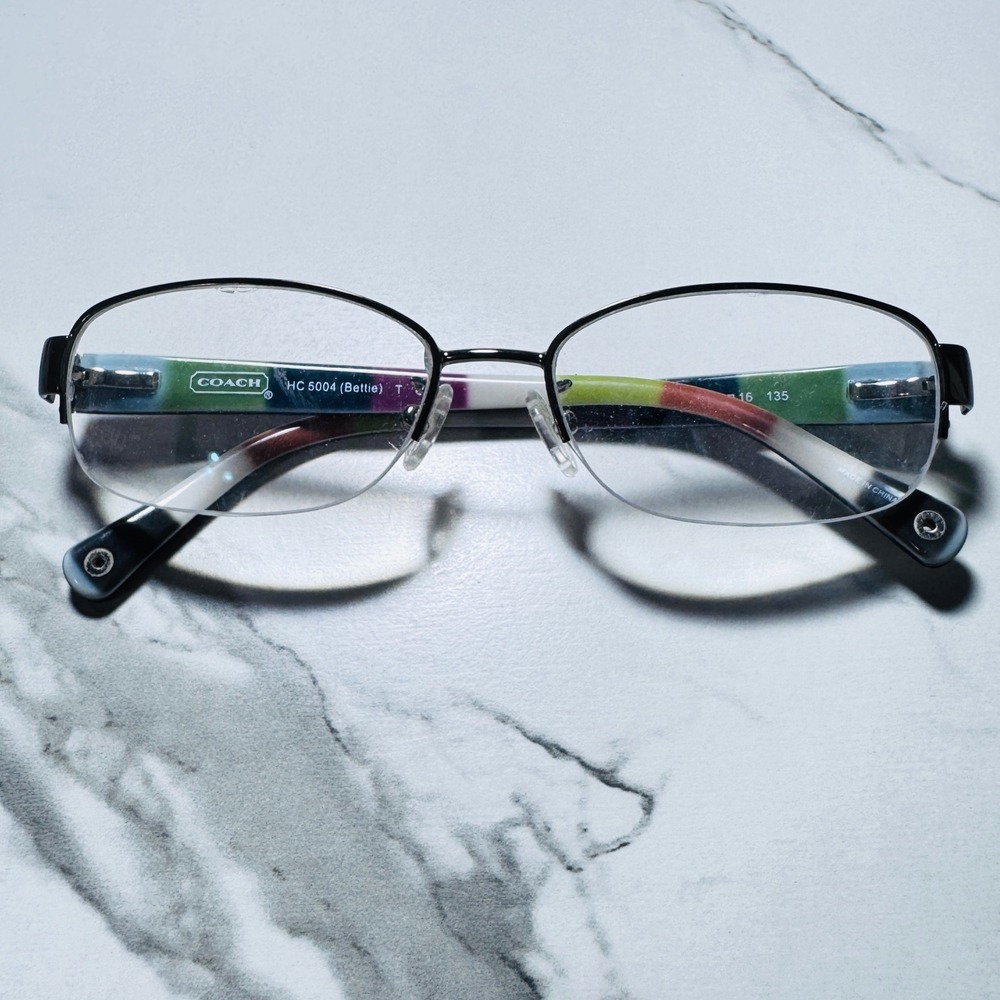 Coach Bettie HC 5004 Dark Brown Eyeglass Frames 53-16-135 Semi-Rimless Multi